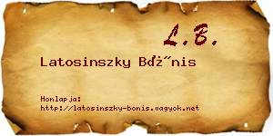 Latosinszky Bónis névjegykártya